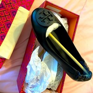 Tory Burch Black Travel Ballet Flats 7.5